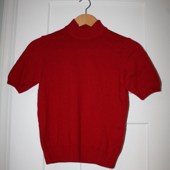 Bloomingdale's Red Mock Turtleneck Sweater Size Small - Picture 1 of 3